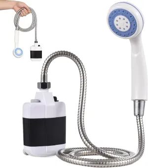 Portable Shower Camping Shower Pump USB Rechargeable Outdoor Shower Waterproof Portable Shower Pump with Shower Head for Hiking, Backpacking, Travel, Beach, Pet Camping Shower Pump