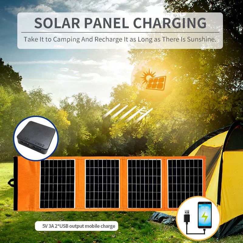 Portable solar panel 4 fold 220W fast charging