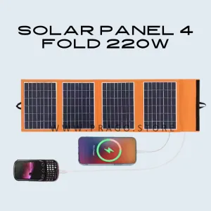 Portable solar panel 4 fold 220W fast charging