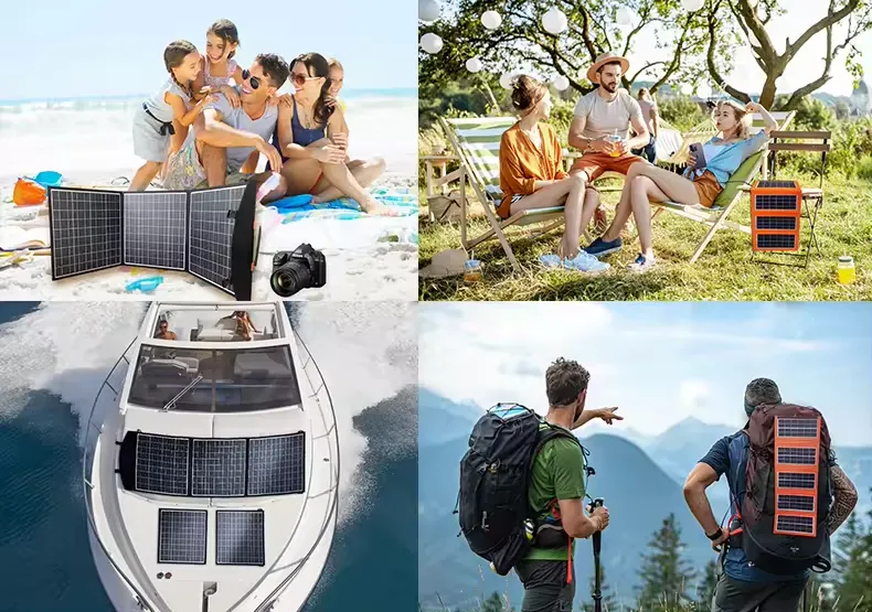 Portable solar panel 4 fold 220W fast charging