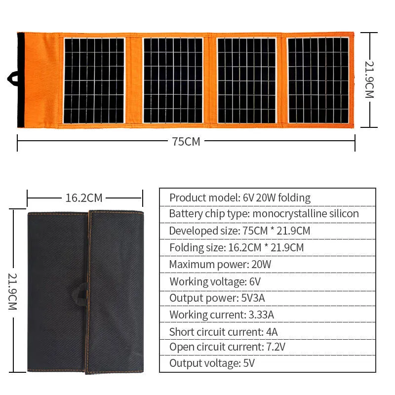 Portable solar panel 4 fold 220W fast charging