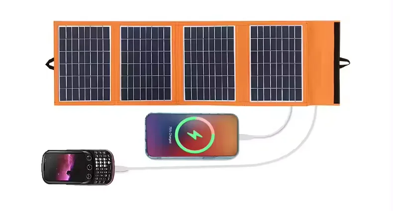 Portable solar panel 4 fold 220W fast charging