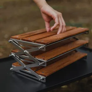 Portable Three-tier Rack - Folding Table for Outdoor Activities