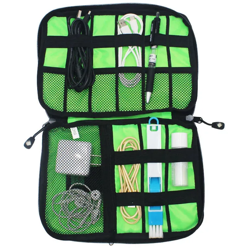 Portable Travel Cable Organizer Bag - Waterproof Electronic Accessories Storage
