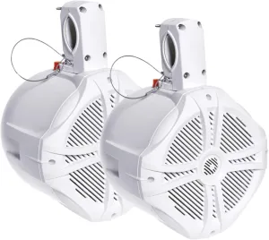 Power Acoustik MWT‐80W Marine Grade 8" Wake Tower Speaker Enclosure, White