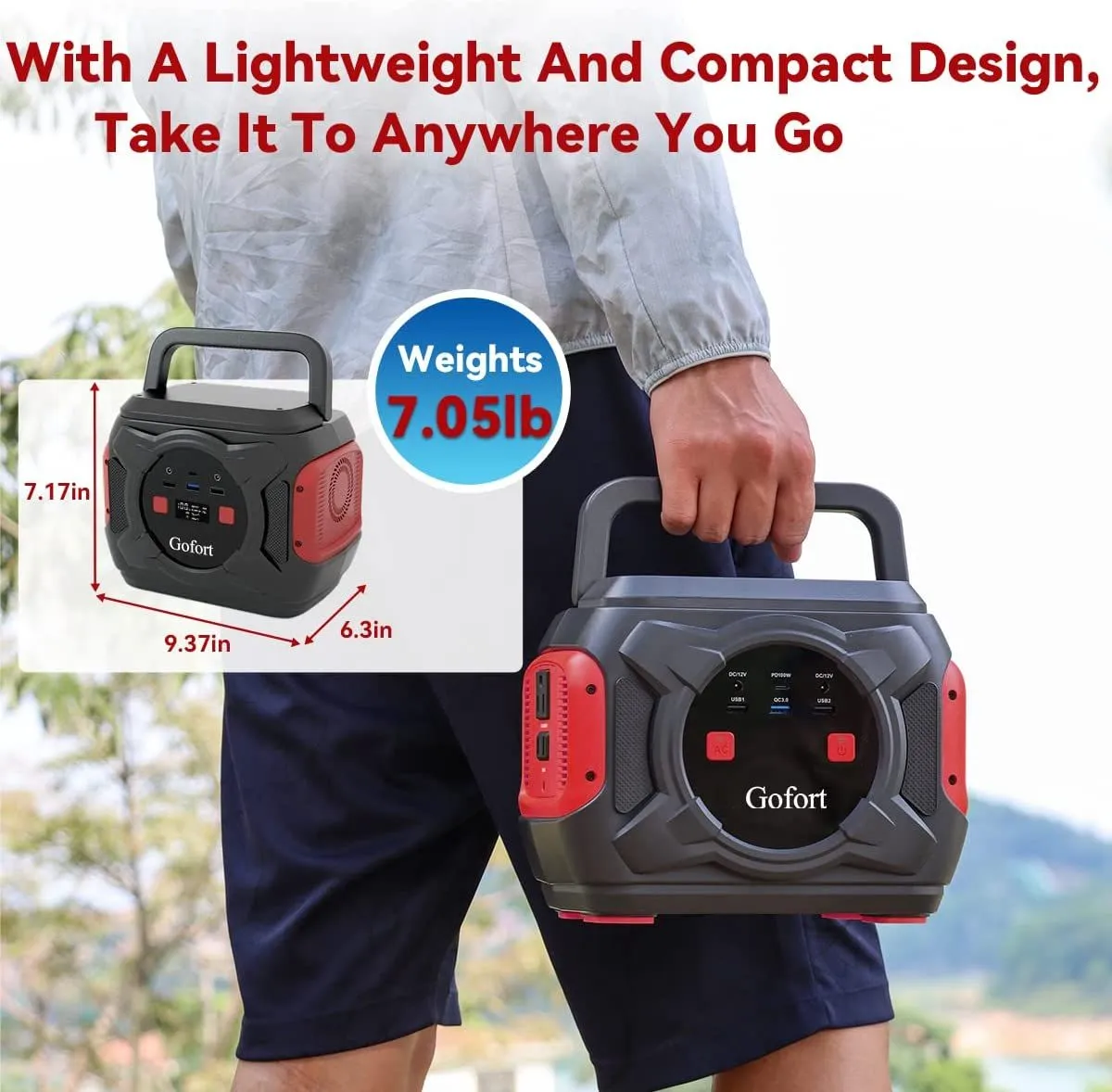 PowerNest 292 – Gofort A301 Portable Power Station with 100W Foldable Solar Panel