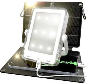 PRAANA Portable Solar Charger & Flashlight with 7W Panel – 3in1 Survival Kit | 5000mAh USB C Power Bank & 800-Lumen Light | IP68 Waterproof | Camping, Power Outages & Emergencies | iPhone & Android
