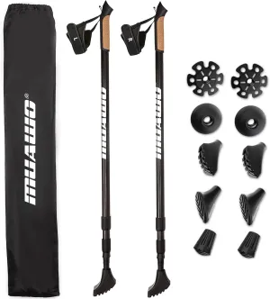 Premium Nordic Walking Poles | Adjustable, Ultralight 6.7 Ounces, 25"-53" Telescopic Twist Pole, 100% Carbon | Trekking Poles, Hiking Poles, Walking Sticks for Women & Men