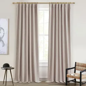 Primitive Linen Curtains for Living Room 96 Inches Long,Rustic Country Style Drapes Complete Blackout Dark Out Curtains for Bedroom/Playroom/Classroom Rod Pocket,Back Tab,Hook Belt(50Wx96L 2Panels)
