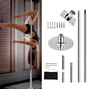 Professional Dance Pole - Ceiling-Mounted Adjustable Dance Pole Kit for Home Fitness with Smooth Connection and Fixed Plate - Perfect for Carpeted Surfaces