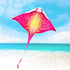 PSVOD Kites kiteColorful Life Devil Fish Kite for Kids Adults,Easy to Fly,for Beach Trip Park Family Outdoor Games and Activities-4 Colors 710 Gift (Color : Red, Size : 400M)