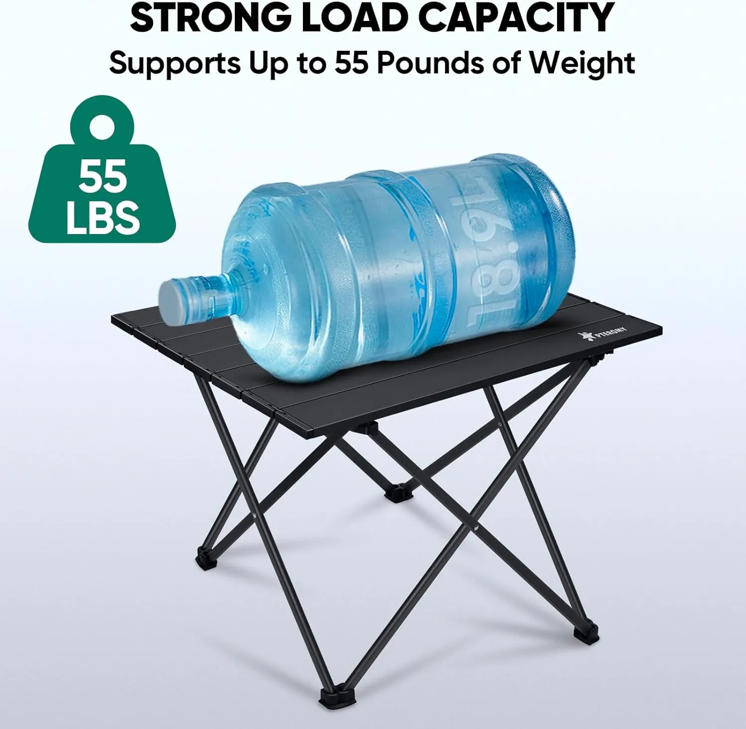 PTEROMY Folding Camping Table, Portable Beach Table with Ultralight Aluminum Tabletop for Travel, Outdoor, Camping, Picnics, and BBQs (Small, Black)