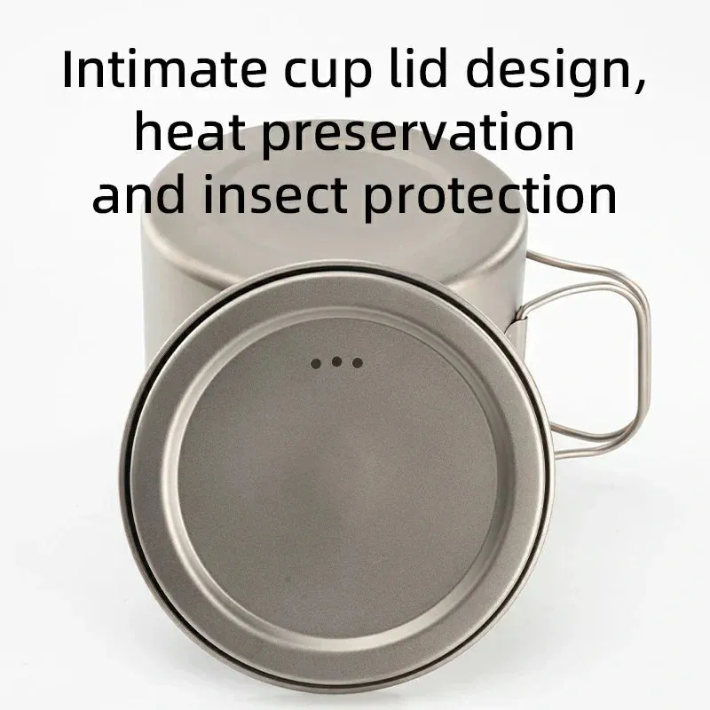 Pure Qunature Camping Bold Titanium Foldable 1100ml Closing soon Cup with Lightweight Handle