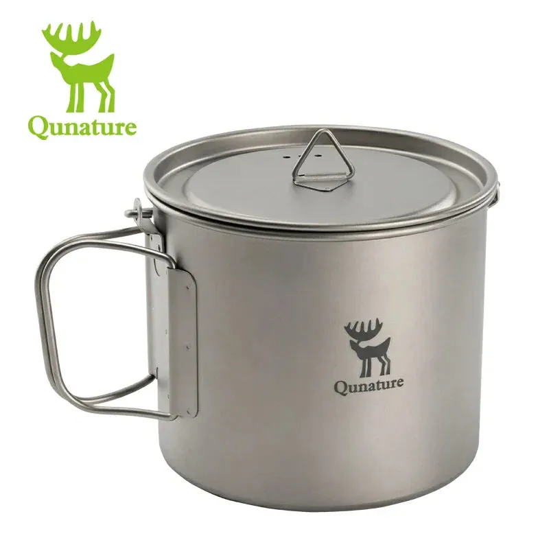 Pure Qunature Camping Bold Titanium Foldable 1100ml Closing soon Cup with Lightweight Handle