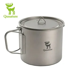 Pure Qunature Camping Bold Titanium Foldable 1100ml Closing soon Cup with Lightweight Handle