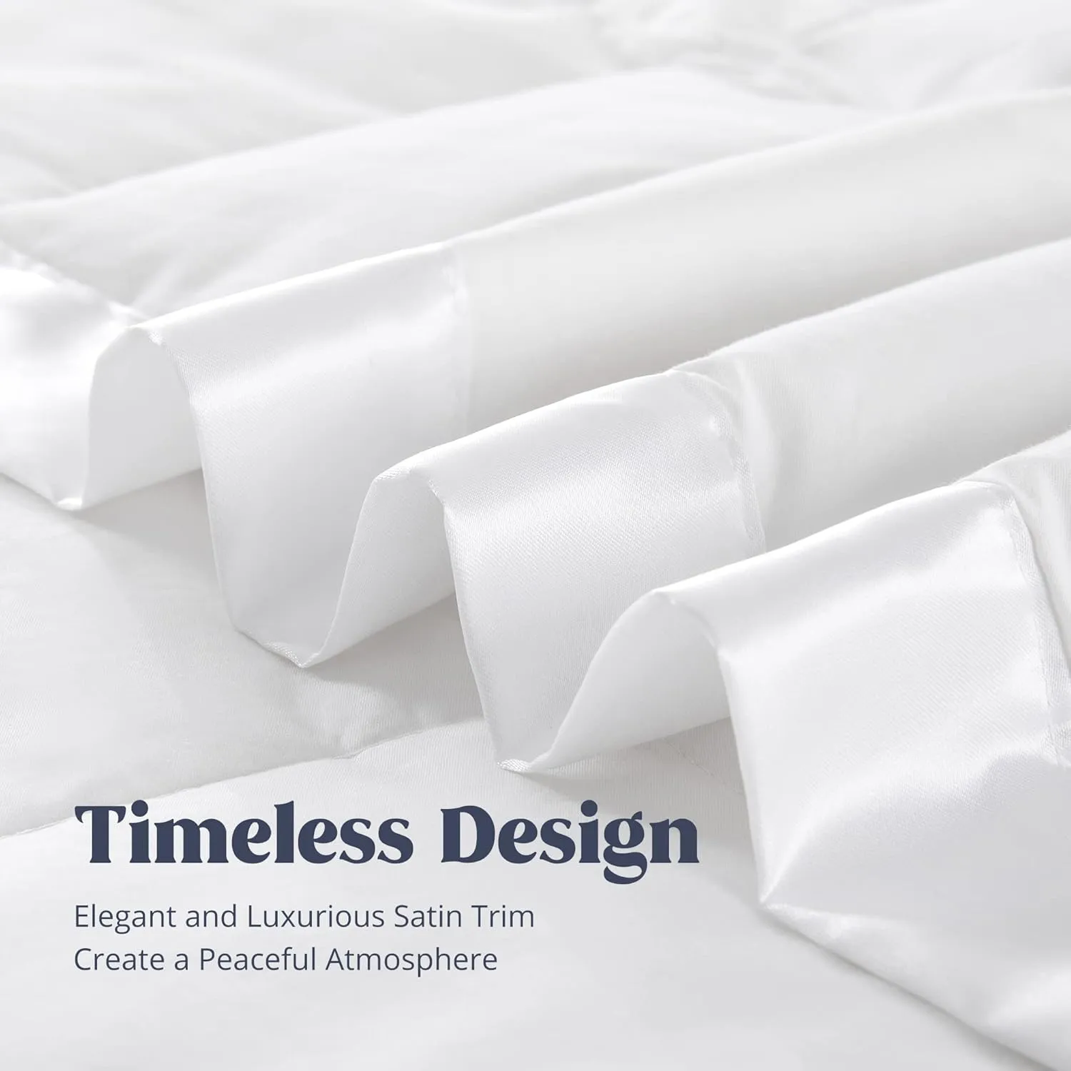 puredown® Blankets Queen Size - Soft Lightweight Down Blanket for All Seasons, Cozy Warm Luxury Bed Blanket with Satin Trim, Cotton Cover, White (90"X90")