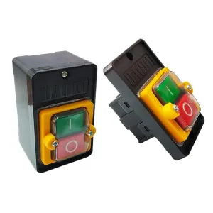 Push Button Switch KAO-5H KAO-5M 10A 380V for Cutting Machine Bench Drill Switch Waterproof Power on/Off Switch KAO-5(KAO-5M Yellow)