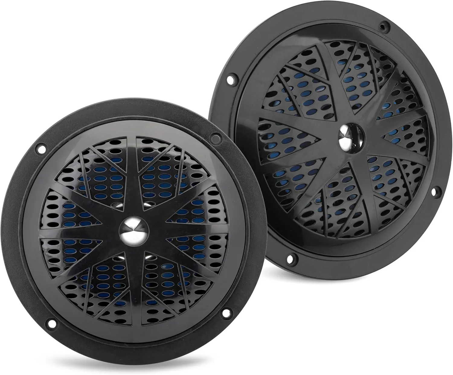 Pyle 5.25 Inch Dual Marine Speakers - 2 Way Waterproof and Weather Resistant Outdoor Audio Stereo Sound System with 100 Watt Power, Polypropylene Cone and Cloth Surround - 1 Pair - PLMR51B (Black)