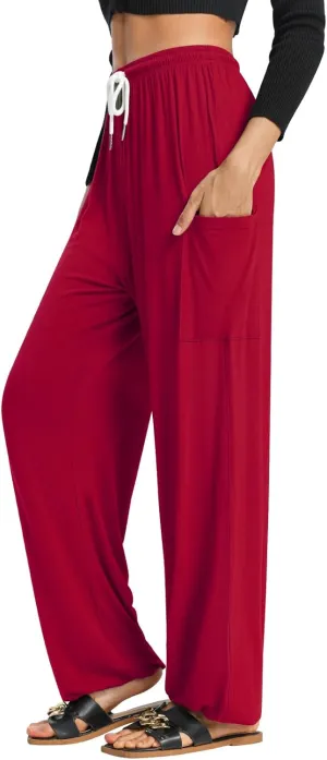 QIANXIZHAN Women's Harem Pants, Hippie Palazzo Pants Boho Joggers Yoga Clothes with Pockets