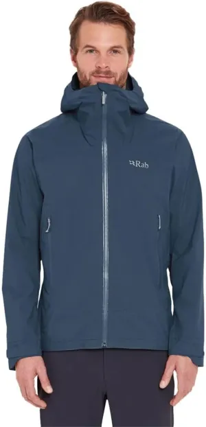 Rab Men's Downpour Light Jacket - Lightweight Waterproof Hooded Coat for Hiking & Trekking
