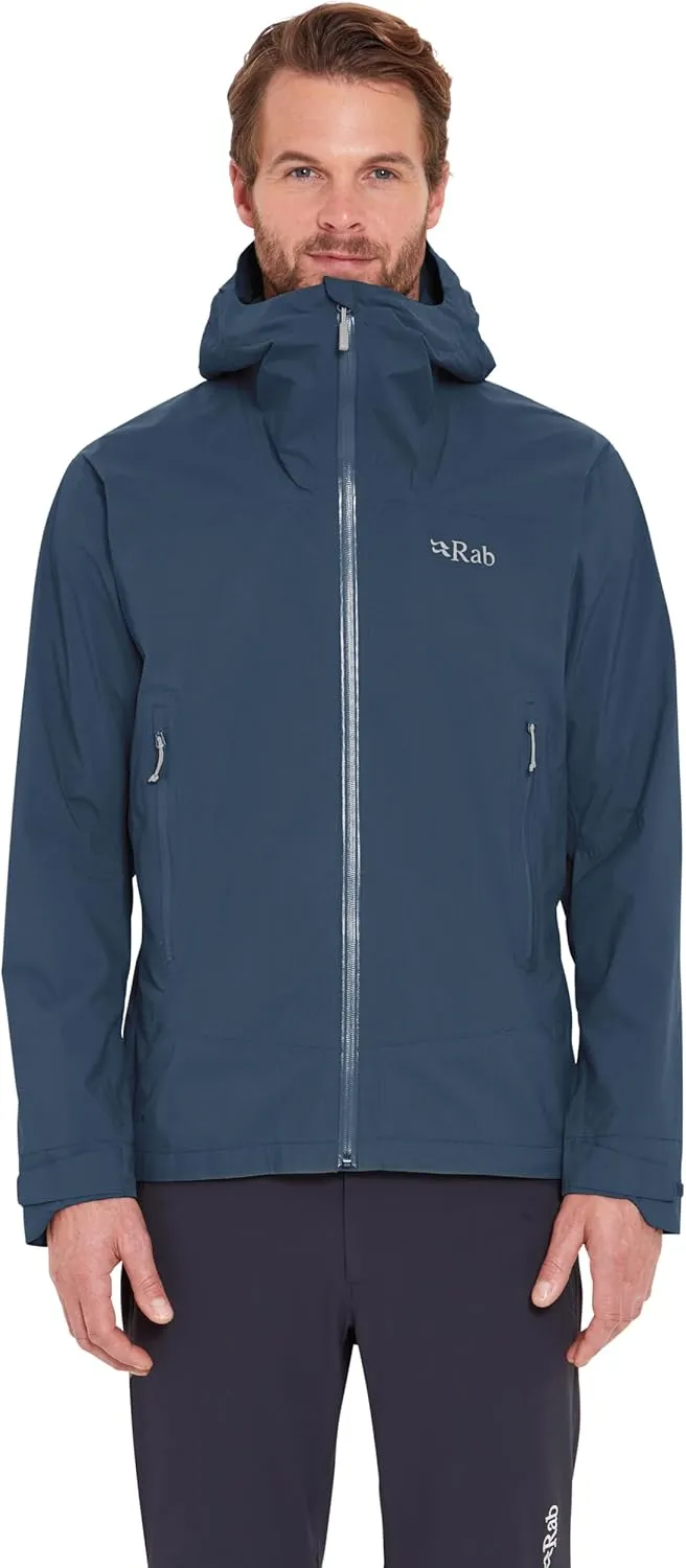 Rab Men's Downpour Light Jacket - Lightweight Waterproof Hooded Coat for Hiking & Trekking