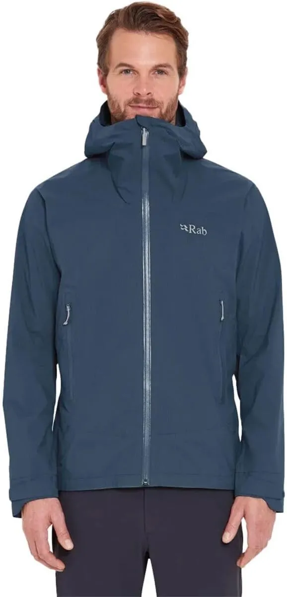 Rab Men's Downpour Light Jacket - Lightweight Waterproof Hooded Coat for Hiking & Trekking