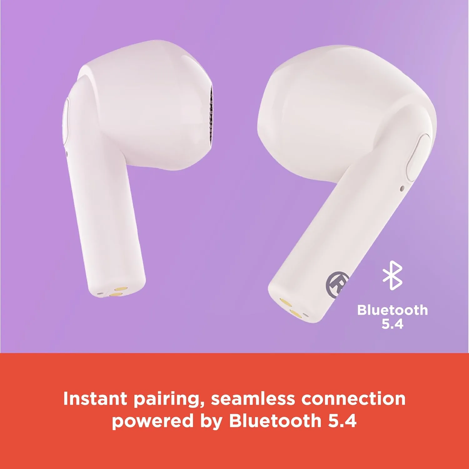 RadioShack Live Sound Wireless Bluetooth Earbuds with Noise Cancellation, IPX5 Waterproof (White)