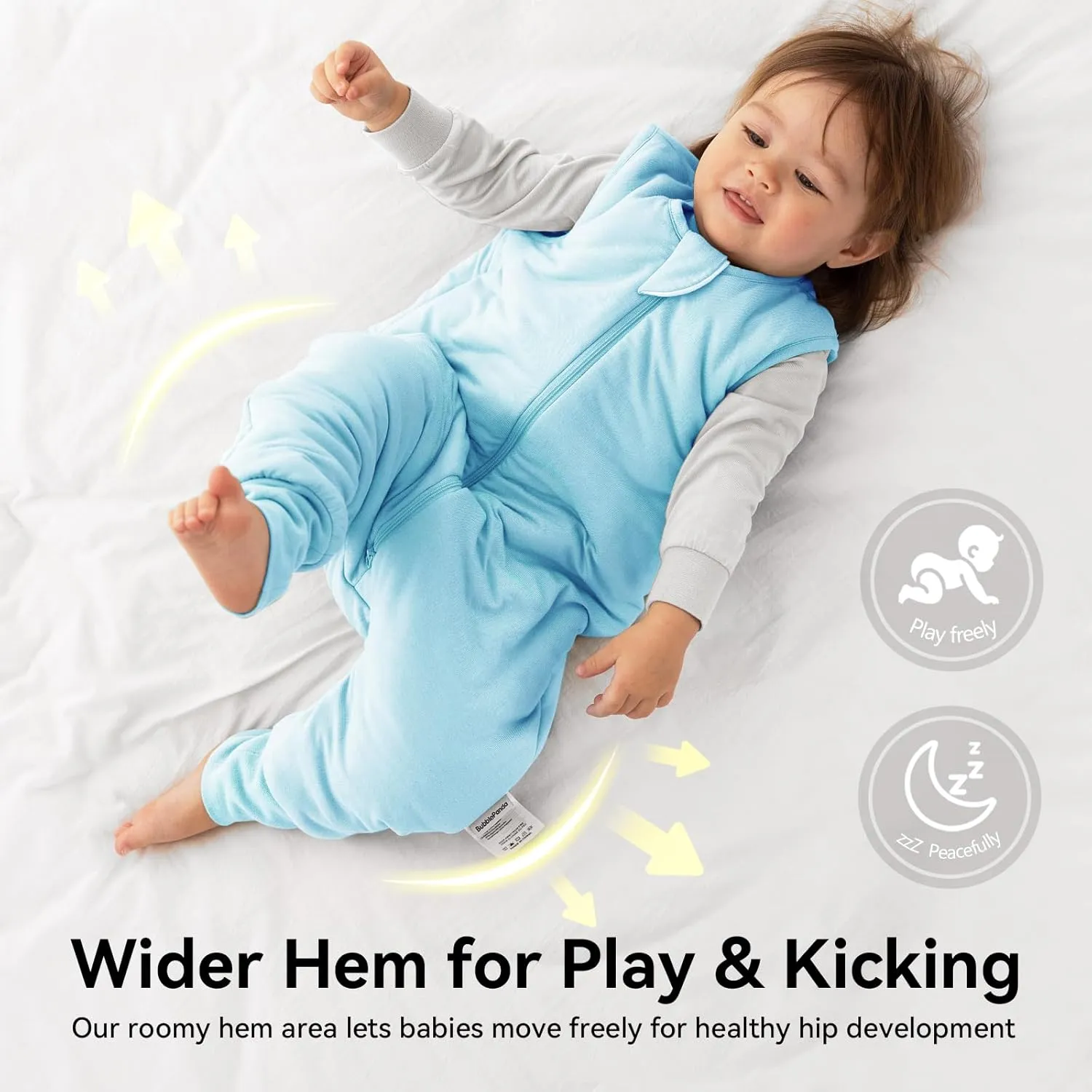 Rayon Made from Bamboo Sleep Sack 12-24 Months 0.5 Tog Ultra Soft Summer Toddler Sleep Sack 1t-2t with Feet 2-Way Zipper Lightweight Sleeping Bag Baby Wearable Blanket (2 Pack)-Green & Blue