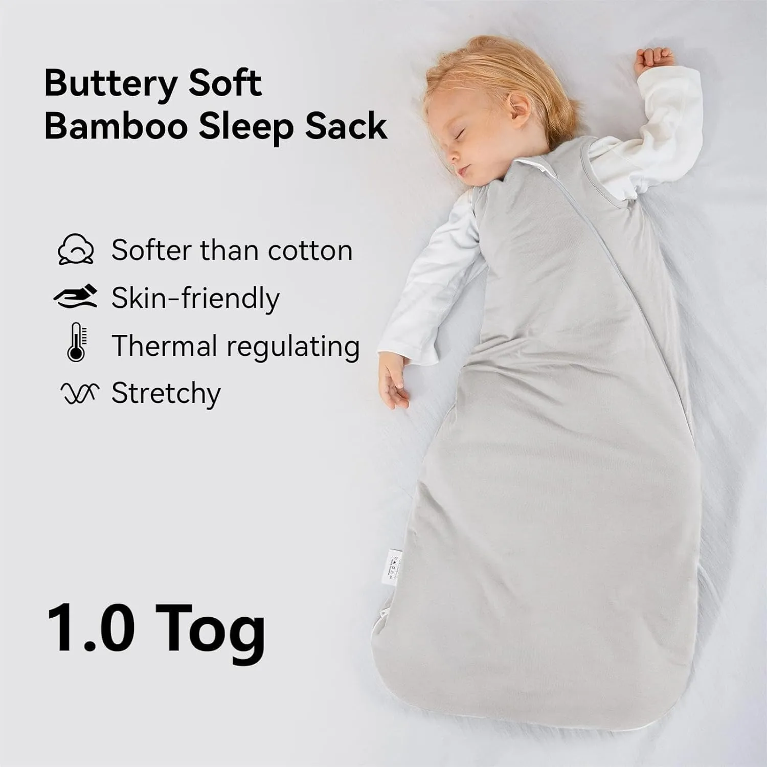 Rayon Made from Bamboo Sleep Sack 24-36 Months 1.0 Tog Ultra Soft Baby Wearable Blanket Toddler Sleeping Sack 2t-3t for Babies Unisex 2-Way Zipper 3t Baby Sleeping Bag Lightweight Extra Large Long XXL