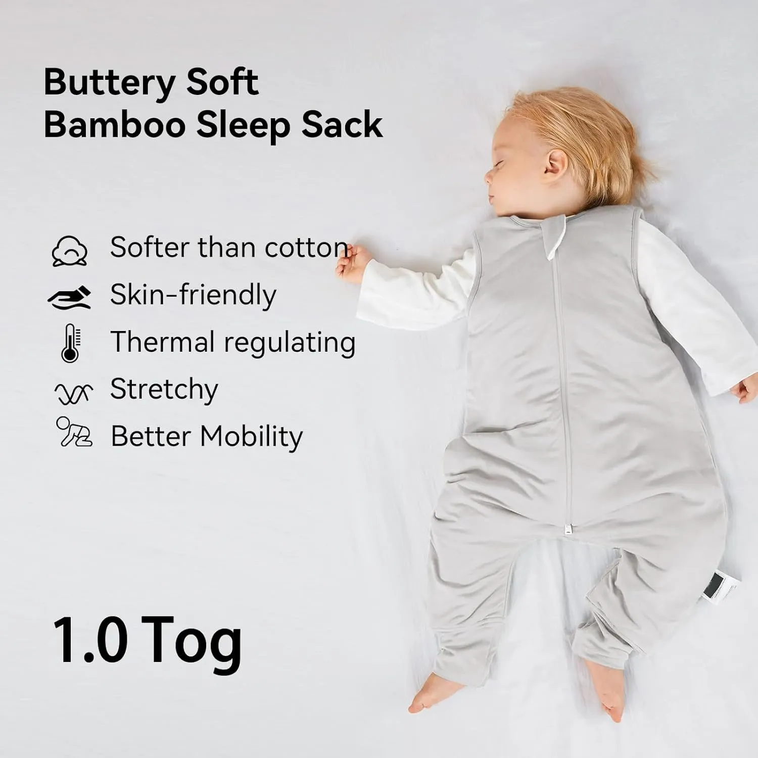 Rayon Made from Bamboo Toddler Sleep Sack with Feet 24-36 Months 1.0 Tog Ultra Soft Toddler Sleeping Sack 2t-3t Sleep Bag Walker Quilted Wearable Blanket with Legs 2-Way Zipper Lightweight