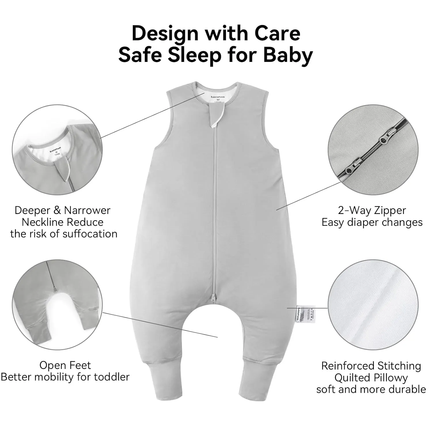 Rayon Made from Bamboo Toddler Sleep Sack with Feet 24-36 Months 1.0 Tog Ultra Soft Toddler Sleeping Sack 2t-3t Sleep Bag Walker Quilted Wearable Blanket with Legs 2-Way Zipper Lightweight