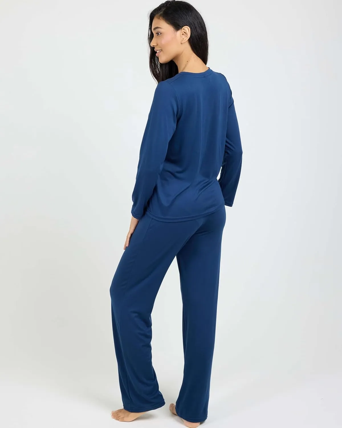 Real Essentials 2 Pack: Women's Pajama Set - Choose from Short Sleeve with Pocket or Long Sleeve without Pocket