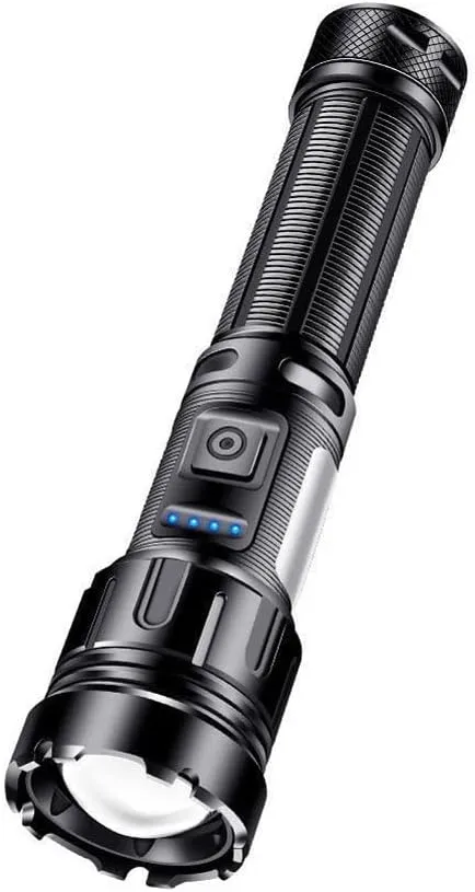 Rechargeable Flashlights, High Lumens Super Bright LED Flashlight, Tactical Handheld Flashlight with COB Sidelight, 7 Modes, Zoomable, Waterproof