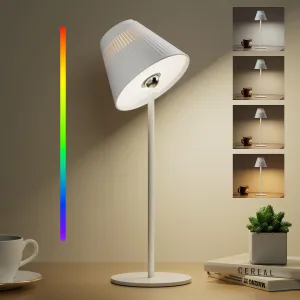 Rechargeable Table Lamps, LED Cordless Lamp with 5200mAh Battery Operated Portable M1 Sunturalux Dimmable 4Color 9RGB Touch Control Bedside Night Light for Patio Restaurant Home Dinner Dining Kitchen