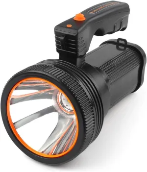 Rechargeable Torch Lantern 7000 Lumens Super Bright Waterproof Handheld Flashlight Spotlight Portable LED Searchlight (Black)