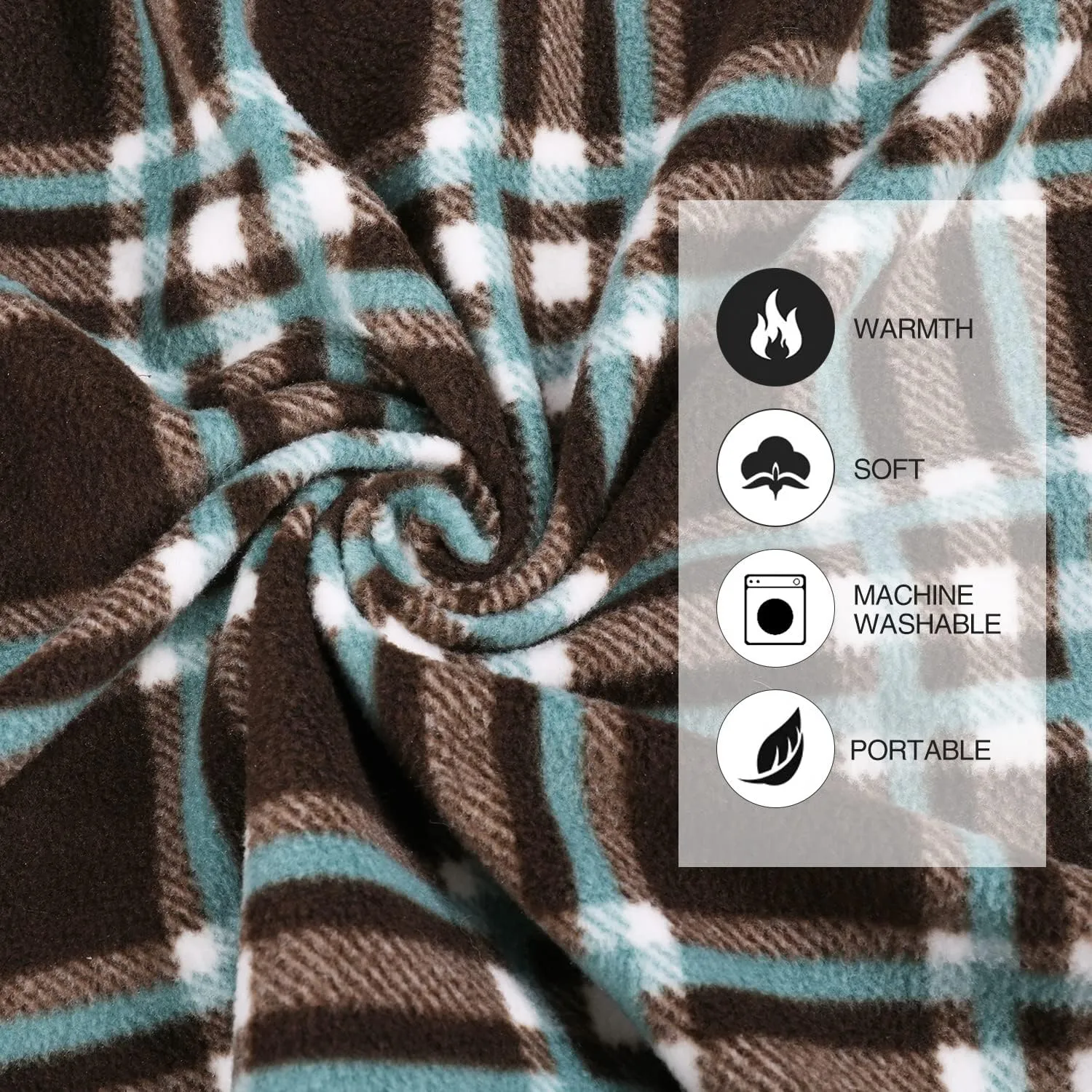 REDCAMP Fleece Sleeping Bag Liner Thicker for Adult Warm or Cold Weather, 73" Long Full Sized Zipper Camping Blanket for Outdoor Indoor Used with Sack, Brown