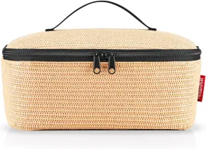 reisenthel Coolerbag M Pocket - Cool Bag with Outer Material Made from Recycled PET Bottles - Ideal for Lunch on the Go, Raffia Black, M, Cool bag