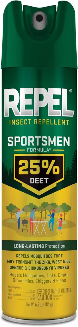Repel Insect Repellent Sportsmen Formula 25% DEET 6.5 Ounces, Aerosol, 12 Pack