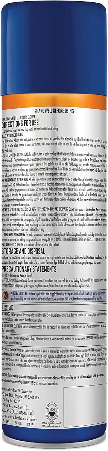 Repel Permethrin Clothing & Gear Insect Repellent, Use on Outdoor Gear, Tents and Sleeping Bags, Repels Mosquitoes, Ticks, Mites, (Aerosol Spray), 6.5 Fl Oz (Pack of 6)