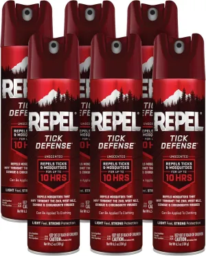 Repel Tick Defense, Aerosol Spray, 6.5-Ounce, Pack of 6
