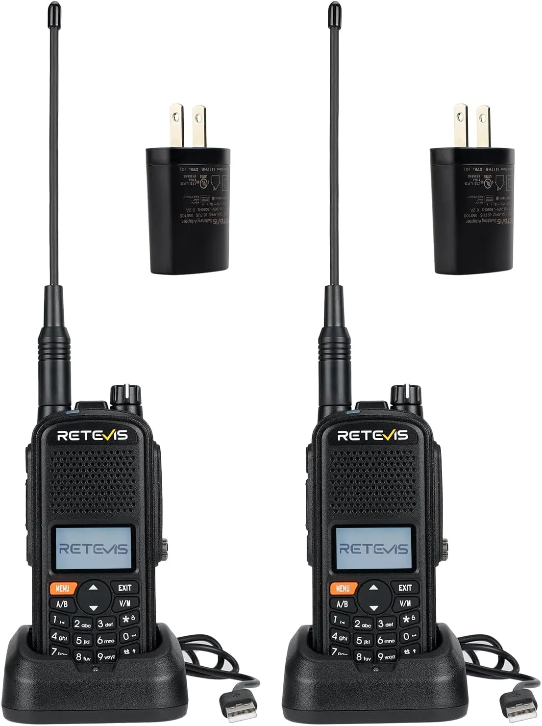 Retevis A1 Ham Radio, 2 Way Radio Long Range, IP67 Waterproof, 2200mAh, NOAA, USB-C Charing, Dual Band Handheld Radio for Outdoor Adventures,Emergencies(2 Packs)