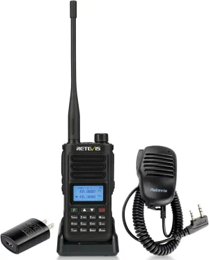 Retevis RA89 Ham Radio Long Range, 10W Dual Band Radio with Speaker Mic, Chirp Compatible, IP68 Waterproof, Dual Band Ham Radio Handheld with 2500mAh USB-C Rechargeable Battery