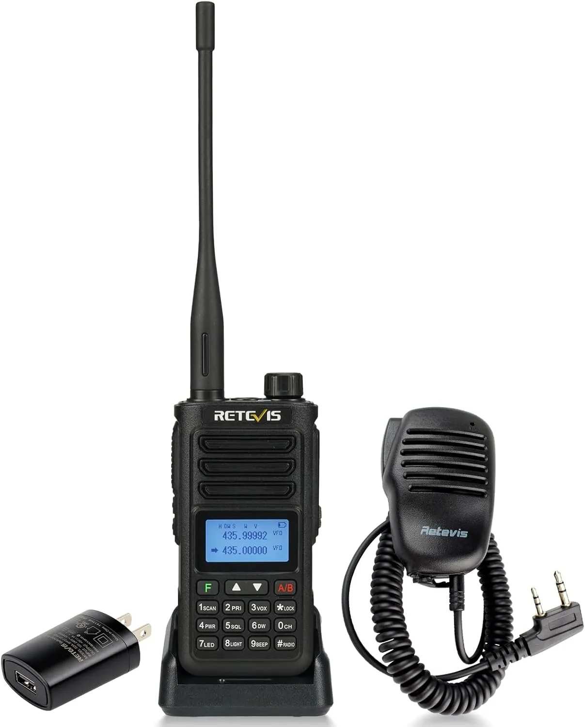Retevis RA89 Ham Radio Long Range, 10W Dual Band Radio with Speaker Mic, Chirp Compatible, IP68 Waterproof, Dual Band Ham Radio Handheld with 2500mAh USB-C Rechargeable Battery