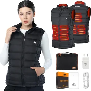 Rex Rabbit Heated Vest for Women,Electric Vest for Women 6 Heating Zones,Electric Heating Vest Battery Pack Plug Included