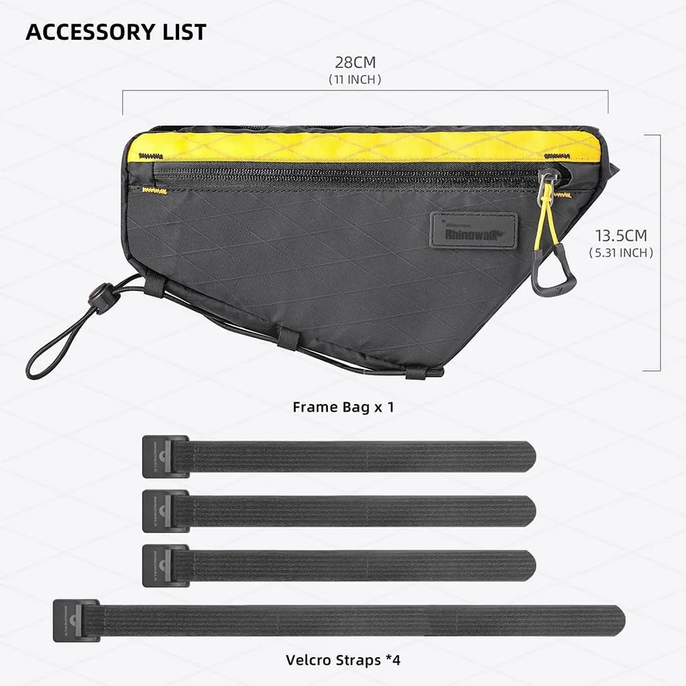 Rhinowalk Bicycle Front Frame Bag Bike Under Top Tube Triangle Bag Lightweight 1.7L Cycling Accessories Nylon Pack Pouch for Mountain Road Bike