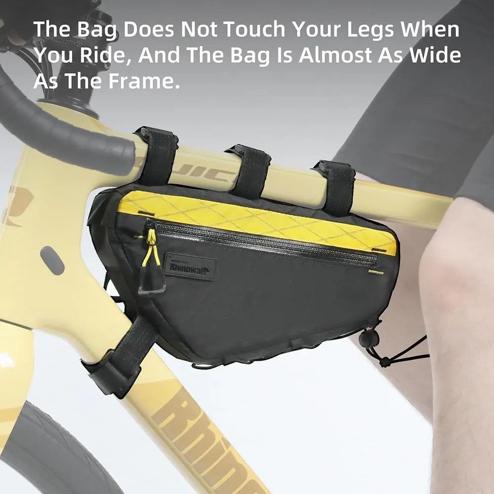 Rhinowalk Bicycle Front Frame Bag Bike Under Top Tube Triangle Bag Lightweight 1.7L Cycling Accessories Nylon Pack Pouch for Mountain Road Bike