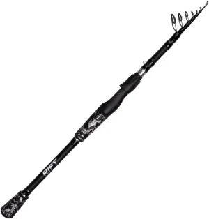 RIFT Venture Telescopic Fishing Rods, Carbon Fiber Rod, Durable Solid Carbon Tip, Fuji Guides, Rubber Grips, Floating Guides, Spinning Casting Travel Rod