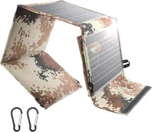 Riida 13W Portable Solar Panel, Portable Solar Charger 22% High Efficiency IP67 Waterproof for Outdoor Charging USB Devices Like Cell Phone, Tablet, Power Bank, Earbuds, Small Fan, Flashlight etc