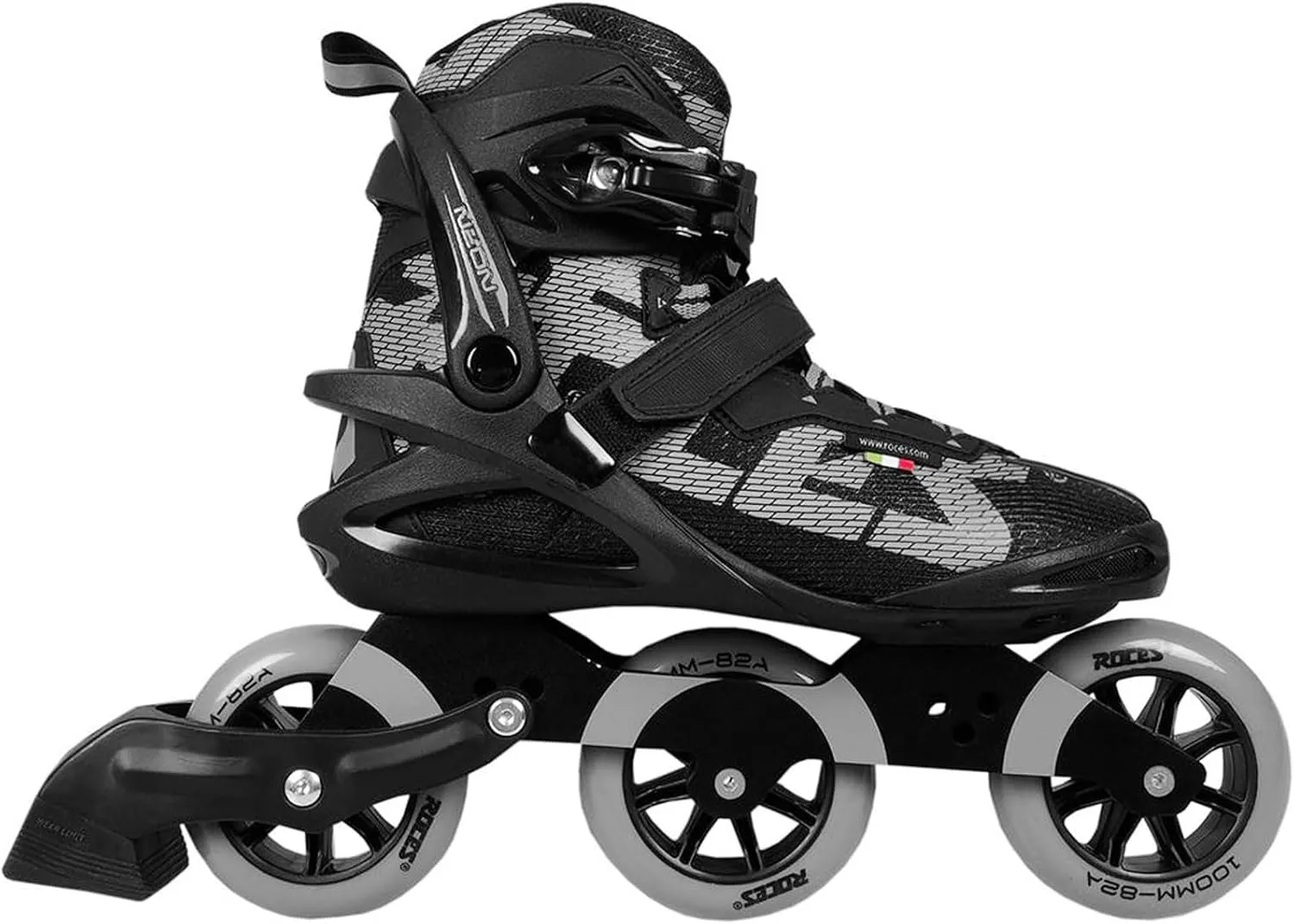 Roces Men's Neon TIF Lightweight Breathable Adjustable Fitness Training Outdoor 3 Wheel Inline Racing Skates with Easy Entry System & Secure Closure, Supplied with Brake
