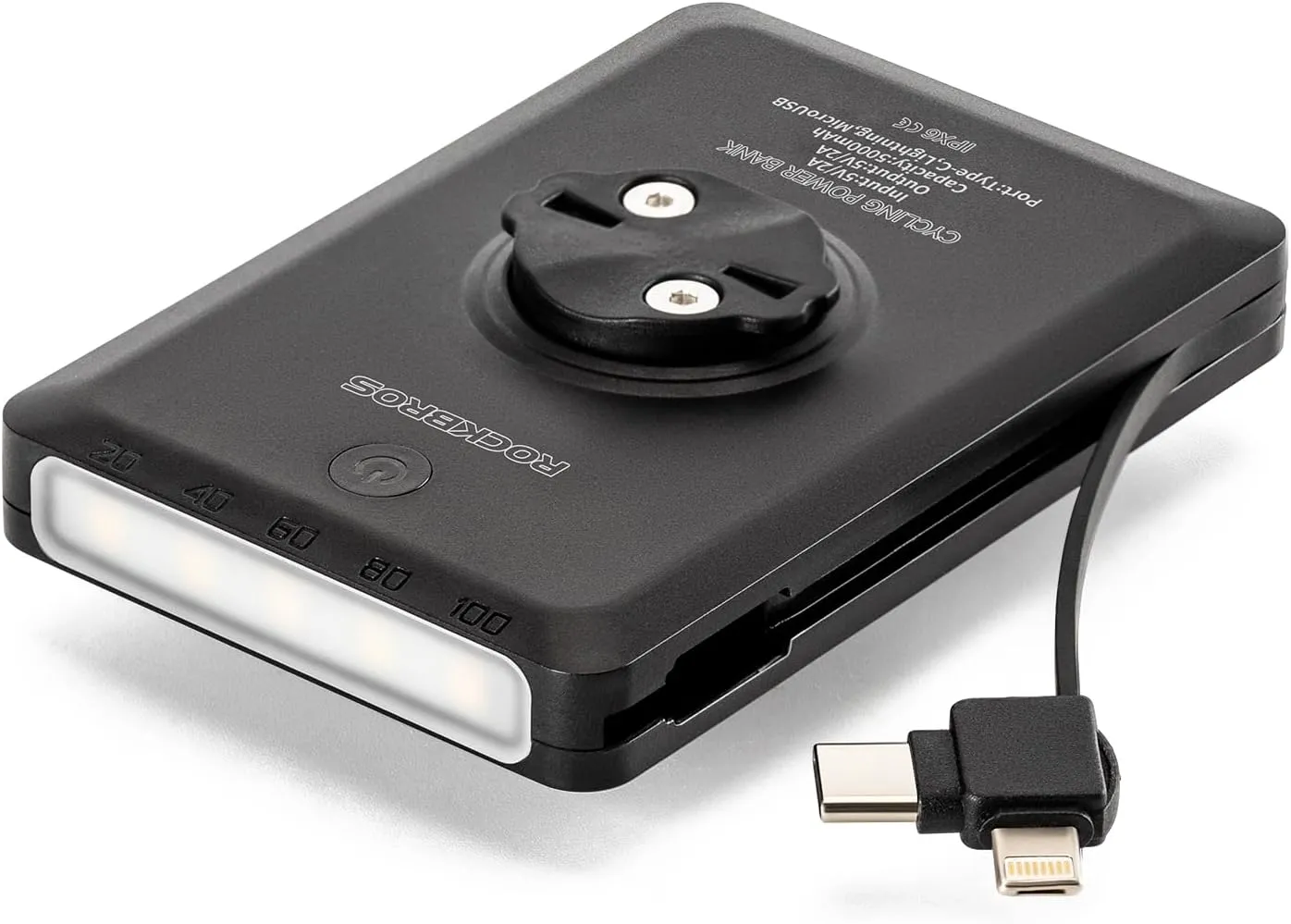 ROCKBROS Bike Mount Compatible with Cycling Computer, 10000mAh/ 5000mAh Type-C Recharge Bike Light
